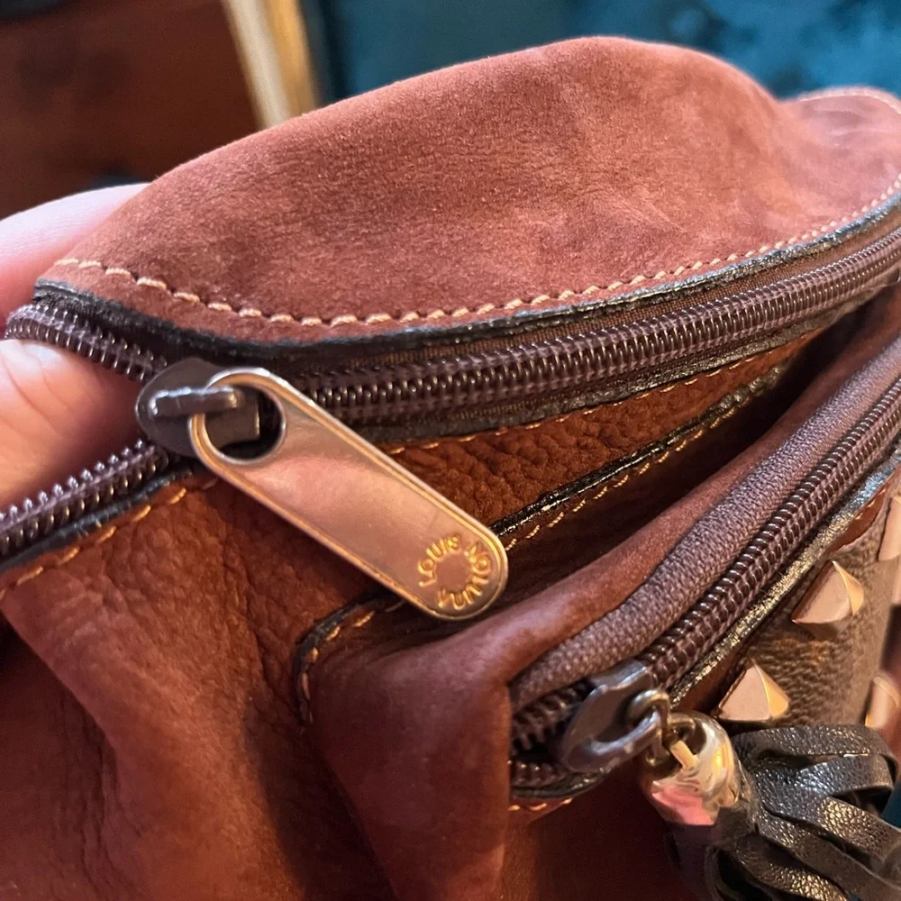 LV upcycled genuine suede leather bum bag - Picture 7 of 9